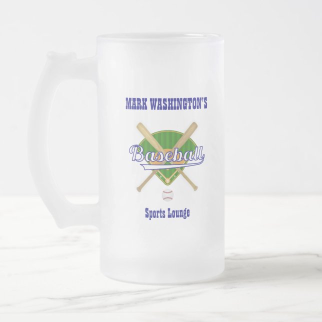 Baseball Team Player Sports Lounge Soda Mattglas Bierglas (Links)