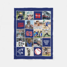 Baseball Team Senior Night Custom Photo Blue Red