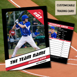 Baseball Team Tauschkarte Sport Geschenk Rot Telefonnummerkarte