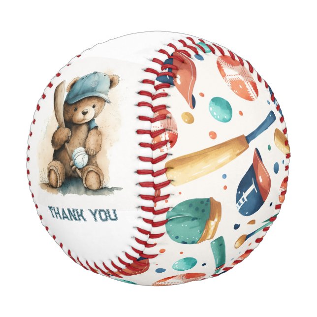 Baseball Teddy Bear Sport Baby Dusche Gefallen (Schrägansicht)