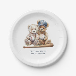 Baseball Teddy Bears Twins Baby Dusche Pappteller