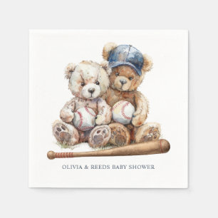 Baseball Teddy Bears Twins Baby Dusche Serviette