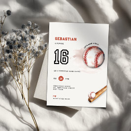 Baseball Teens Party 16th Birthday Invitation Kids Einladung