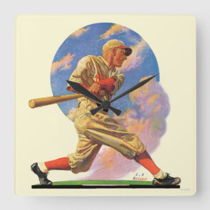 Baseball-Teig Quadratische Wanduhr