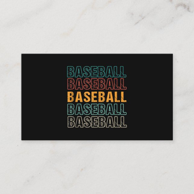 Baseball Text Typography Softball USA Sport Player Visitenkarte (Vorderseite)