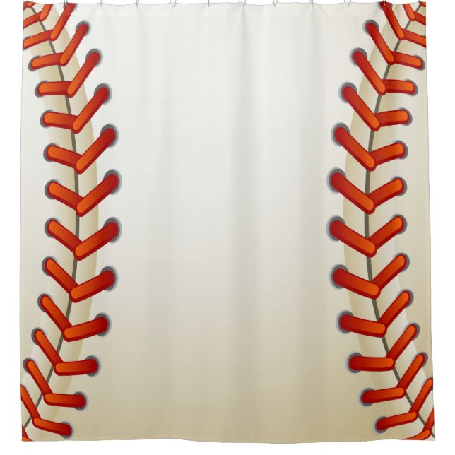 Baseball Textur Stich Ball Look Duschvorhang (Vorderseite)