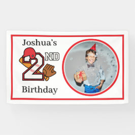 Baseball Thema 2. Geburtstag Foto Bat Ball Mitt Banner