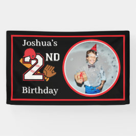Baseball Thema 2. Geburtstag Foto Bat Ball Mitt Banner