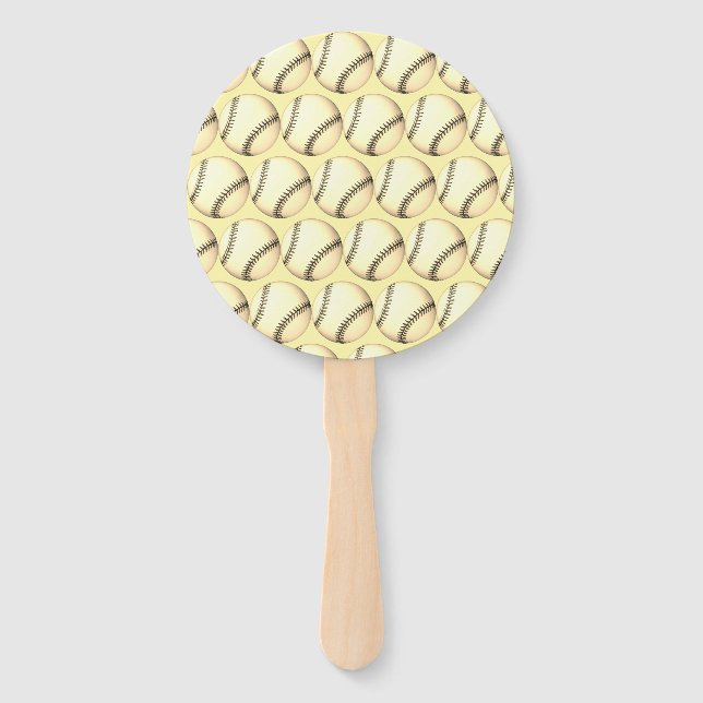 Baseball Thema Blassgelb Fächer (Vorderseite)