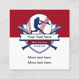 Baseball-Thema Einzigartige Sport Geschäftskarten Quadratische Visitenkarte