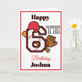 Baseball Thema Happy 6. Sport Geburtstag Gruß Karte