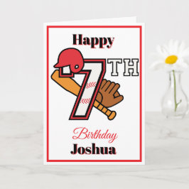 Baseball Thema Happy 7. Sport Geburtstag Gruß Karte