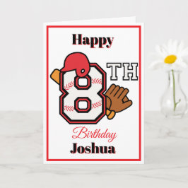 Baseball Thema Happy 8. Sport Geburtstag Gruß Karte