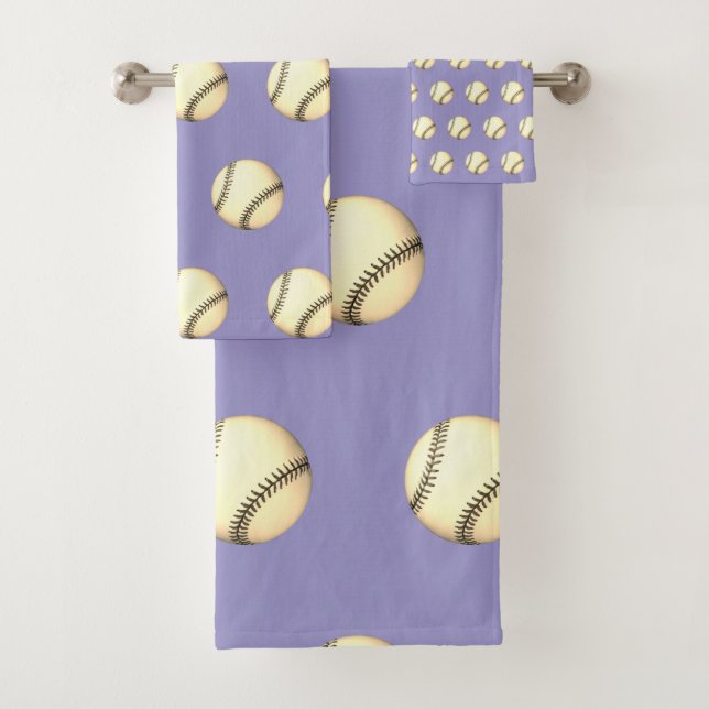 Baseball Thema Lavendel Badhandtuch Set (Insitu)