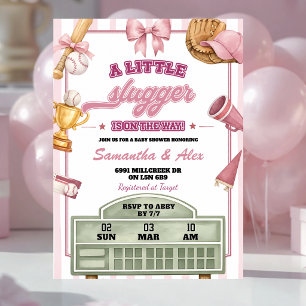 Baseball-Thema Little Slugger Baby Shower-Einladun Einladung