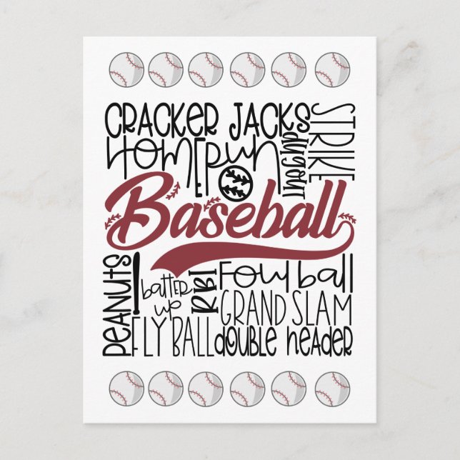 Baseball-Thema Postkarte (Vorderseite)