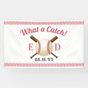 Baseball Thema Was für eine Catch-Hochzeit Willkom Banner