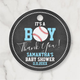 BASEBALL Theme Baby Dusche Chalkboard Blue Boy Geschenkanhänger