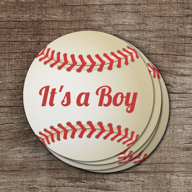 Baseball Theme Boy Baby Dusche Runder Pappuntersetzer (Von Creator hochgeladen)