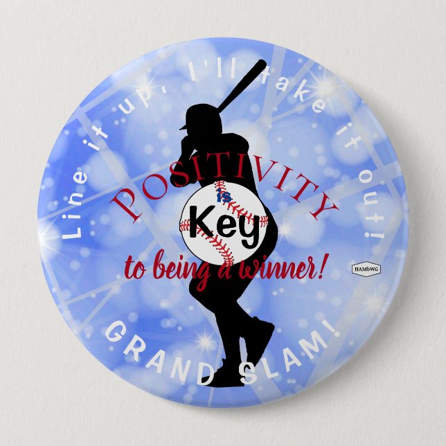 Baseball Theme Button Light Blue HAMbyWG (Vorderseite)