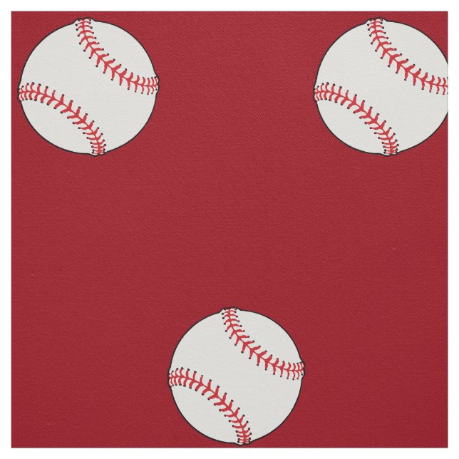 Baseball Theme Fabric Red BG HAMbyWG Stoff (Muster)
