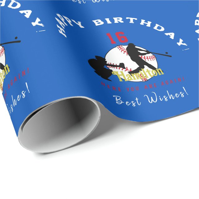 Baseball Theme Geschenk Wrap HAMbyWG Geschenkpapier (Rolleneckpunkt)