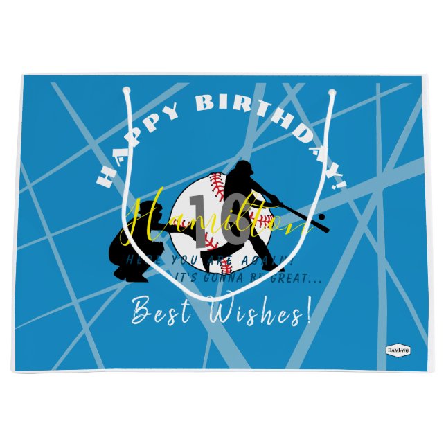 Baseball Theme Geschenktasche HAMbyWG Große Geschenktüte (Vorderseite)