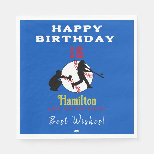 Baseball Theme HAMbyWG Paper Napkin Serviette (Vorderseite)