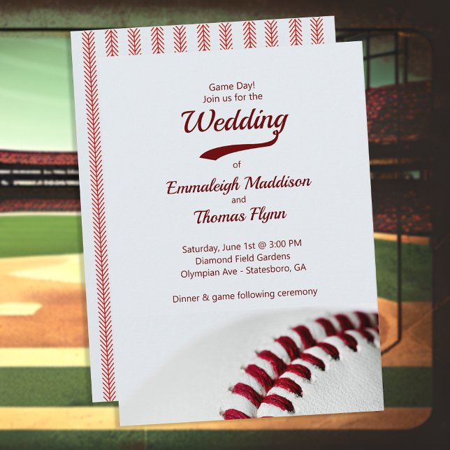 Baseball Theme Hochzeitseinladungen Einladung (Von Creator hochgeladen)
