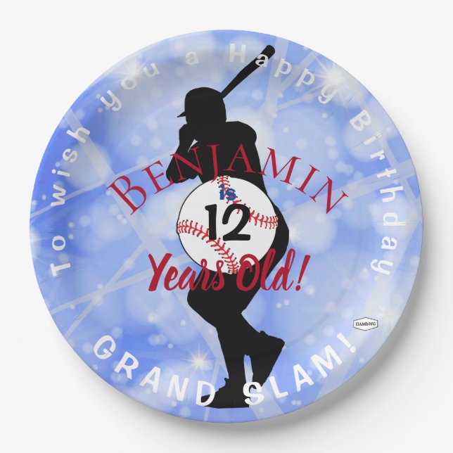 Baseball Theme Paper Plate Geburtstag HAMbyWG Pappteller (Vorderseite)