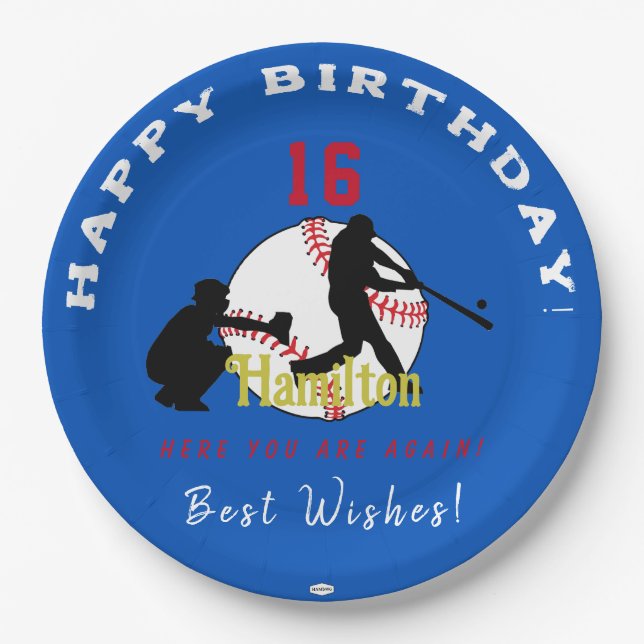 Baseball Theme Paper Plate HAMbyWG Pappteller (Vorderseite)