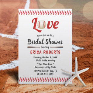 Baseball Theme Sports Wedding Brautparty Einladung