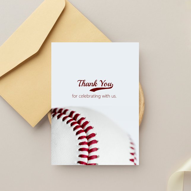 Baseball Theme Wedding Dankeskarte (Von Creator hochgeladen)