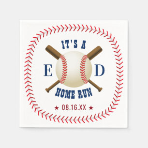 Baseball Theme Zuhause Run Wedding Serviette