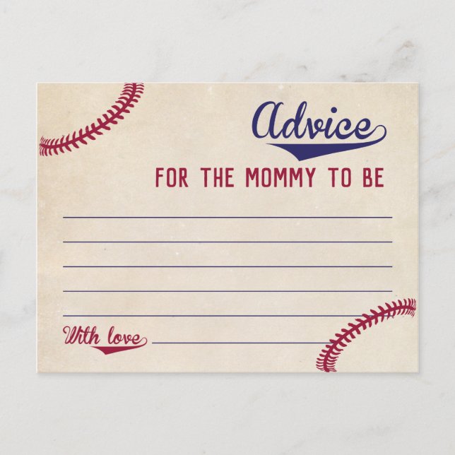Baseball Themed Baby Duschberatung für Mama Cards Postkarte (Vorderseite)