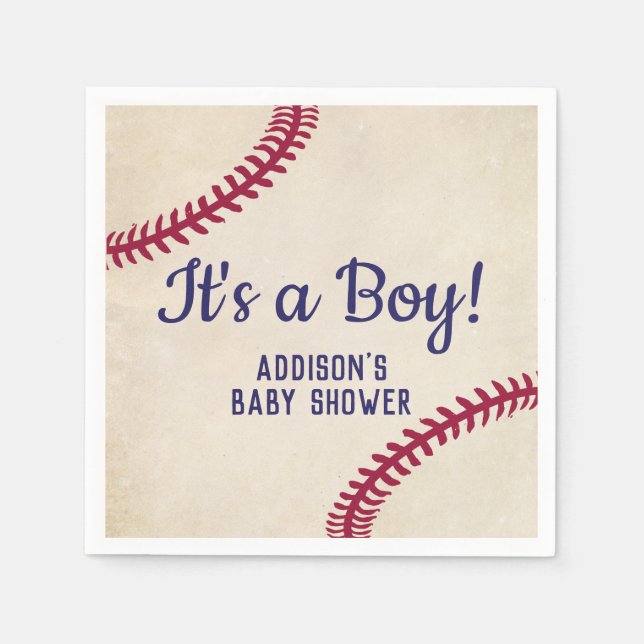 Baseball Themed Baby Dusche Napkins Serviette (Vorderseite)