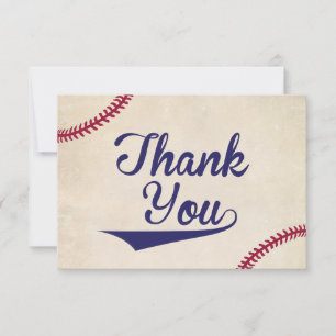Baseball Themed Baby Dusche Vielen Dank Karten fla