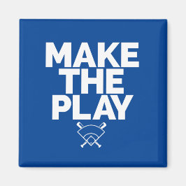 Baseball Themed Blue Magnet