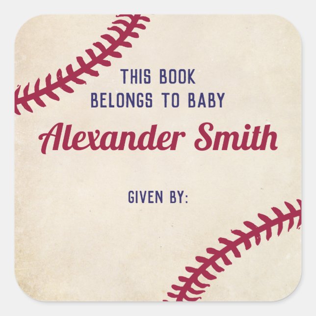 Baseball Themed Buchzeichen Stickers for Baby Shoo (Vorderseite)