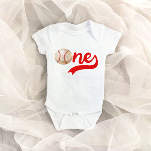 Baseball Themed ONE 1. Geburtstag Baby Bodysuit Strampler