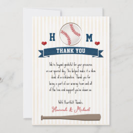Baseball Themed Wedding Foto Danke Karte