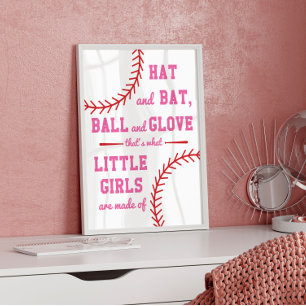 Baseball-Themen Aus Dem Die Kleinen Mädchen Sind Poster
