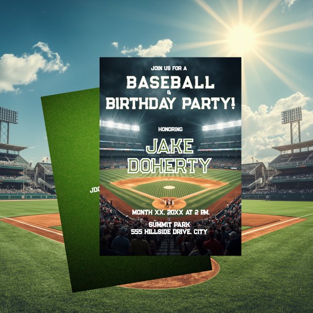 Baseball-Themen-Geburtstagsfeier Einladung (Baseball Theme Birthday Party Invitation)