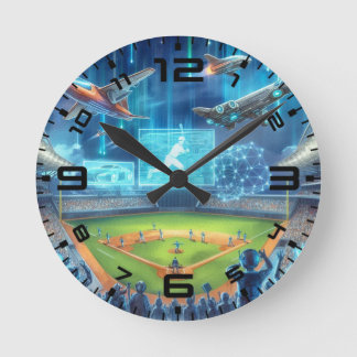 Baseball-Themenschrankuhr aus Acryl, 8 Zoll Runde Wanduhr