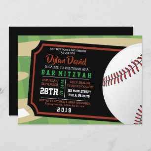 BASEBALL TICKET Bar Bat Mitzvah Einladung