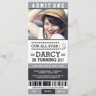 Baseball Ticket Geburtstag Einladungen