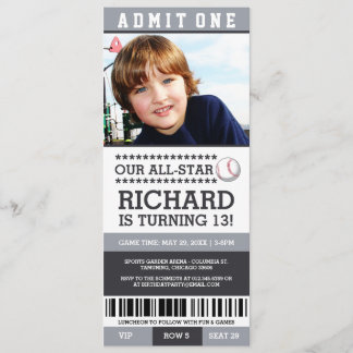 Baseball Ticket Geburtstag Einladungen