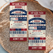 Baseball Ticket Geburtstagsparty Einladung