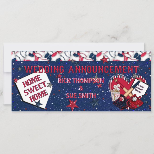 Baseball Ticket Hochzeit Einladung TEMPLATE (Vorderseite)