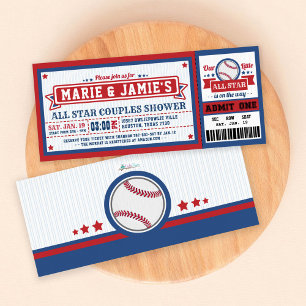 Baseball Ticket Pass Paare Einladung Dusche